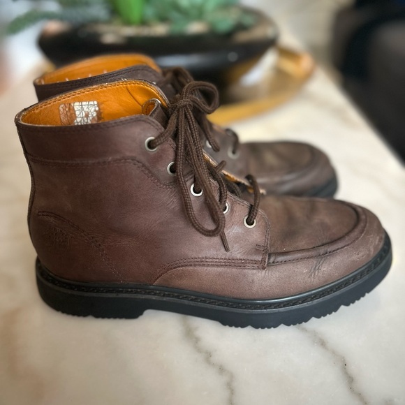 Brown Leather Timberland Boots – Size 8 Men Rugged Street Style,Outdoor Fashion - Picture 1 of 17